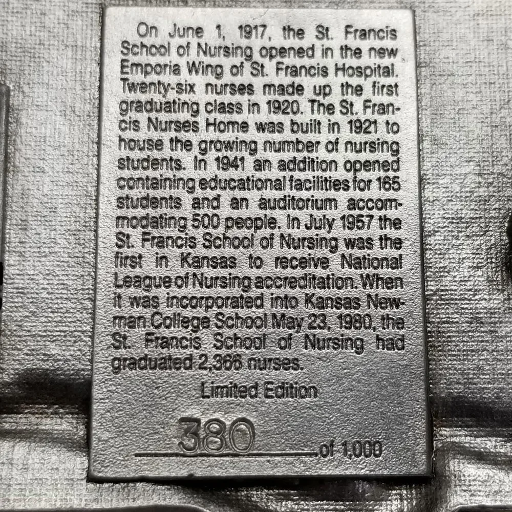 VTG Belt Buckle 1987 St. Francis Regional Medical Center Hospital Wichita Kansas